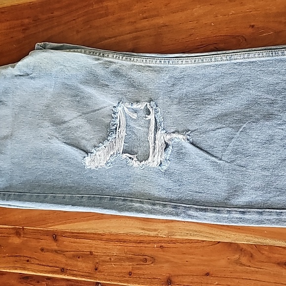 Papaya High-Rise Straight Distressed Denim Jeans Size 11 - Picture 10 of 11